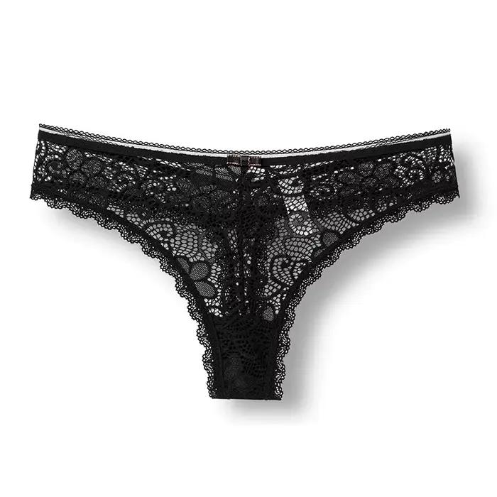 BANNIROU-Lingerie sexy en dentelle pour femme, sous-vêtements féminins, culotte en T, string transpa