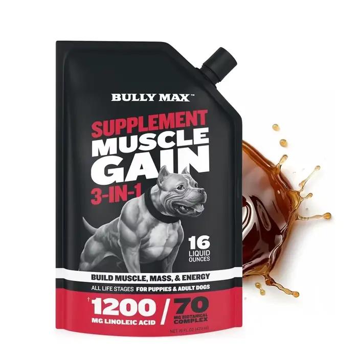 Constructeur musculaire liquide 3 en 1 Bully Max pour chiots et chiens adultes, ​   Renforce les per