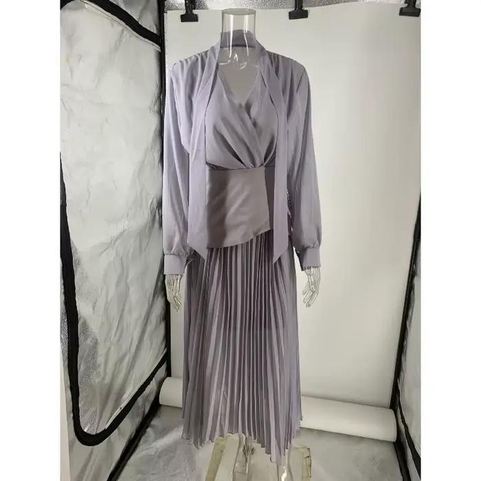 Ensemble 3 pièces élégant en mousseline de soie pour femmes, chemise à manches longues + gilet à la 