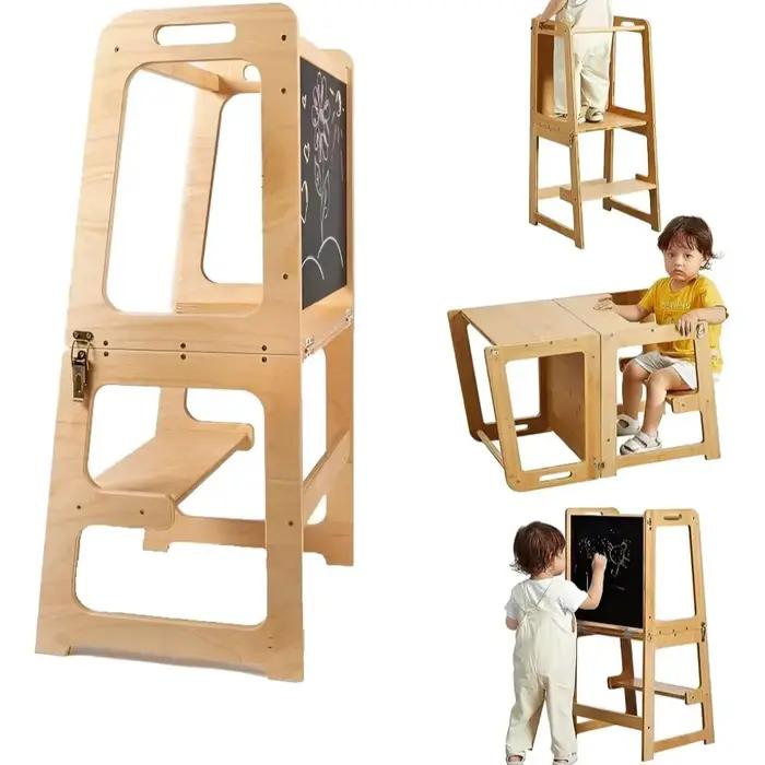 Tour pour tout-petits, tabouret de cuisine, aide pour les tout-petits, tour d'apprentissage en bois 