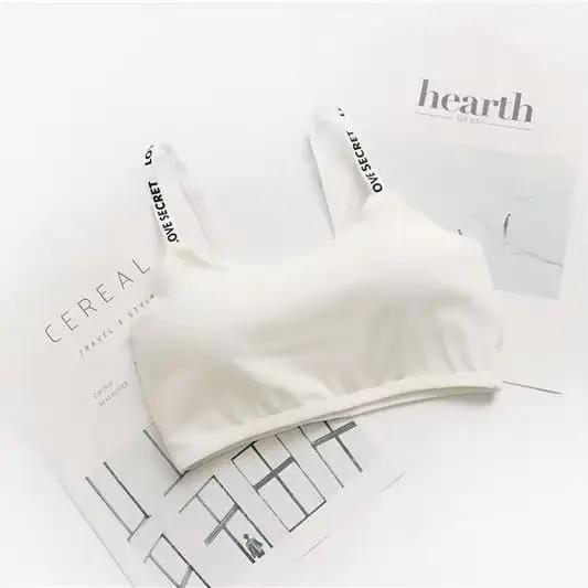 Soutien-gorge en coton rembourré amovible pour dames, poignées sans couture sexy, écharpe décontract
