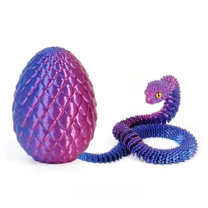 Figurine d'action œuf de serpent imprimée en 3D, jouet créatif anti-stress, figurine d'anime articul