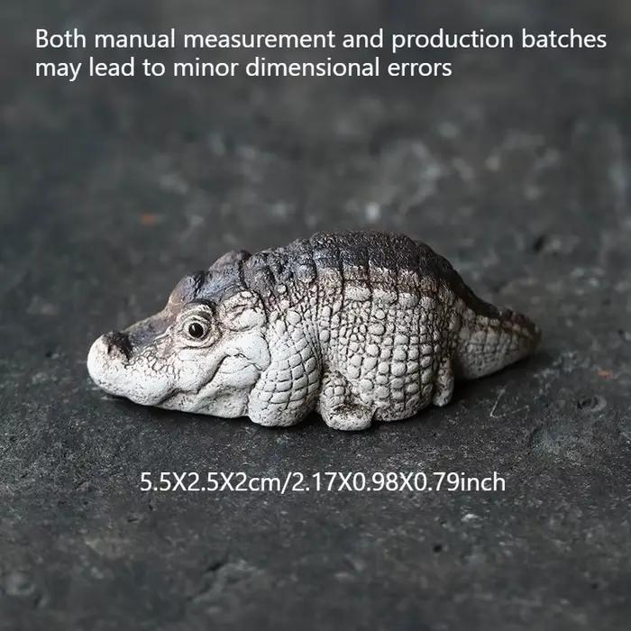 Ornement d'intérieur mignon petit Crocodile, ornement artisanal en résine pour bureau à domicile, dé