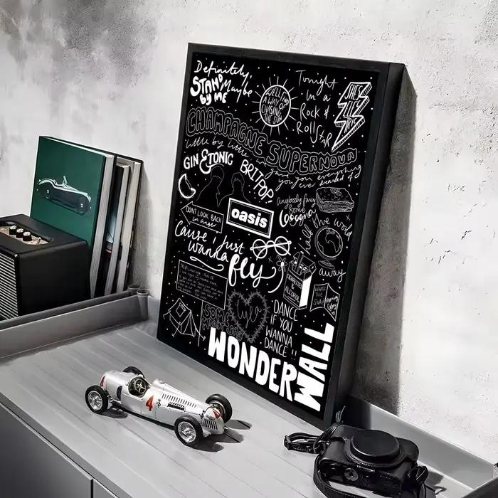 Autocollants d'affiche de bande o-oasis, peinture murale, décor auto-adhésif pour chambre à coucher,