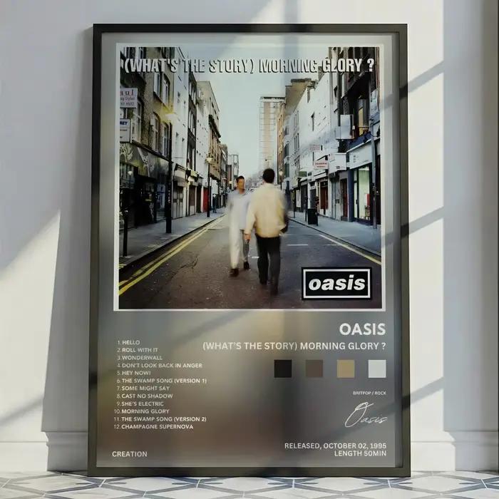 Affiche d'album de groupe de rock classique O-Oasis, décoration murale polyvalente HD imperméable, a