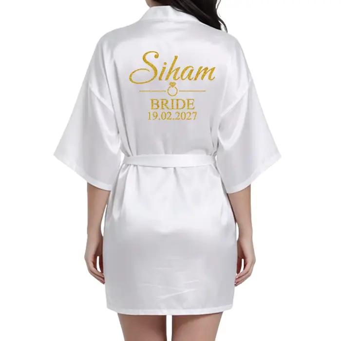 Pyjama personnalisé Mis Quince Años, chemise de nuit de mariée avec logo personnalisé, nom et date, 