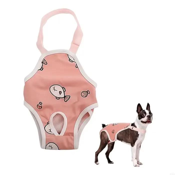 Couche lavable pour chien, facile à réutilisable, confortable avec sangles réglables, antidérapante,