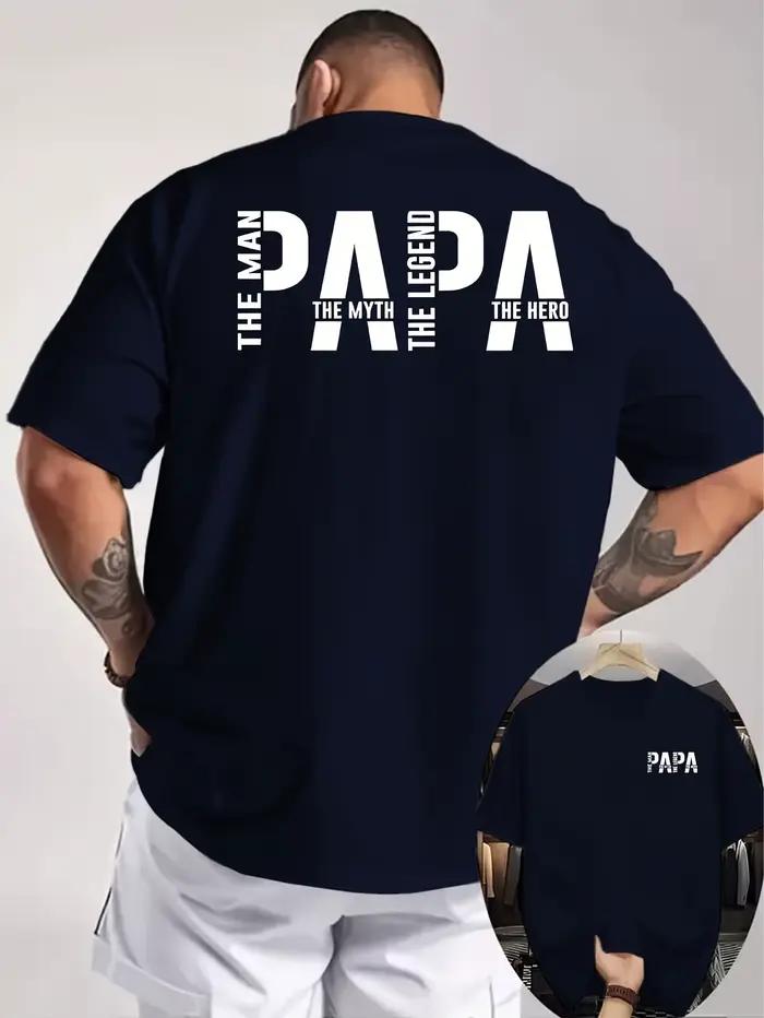 T-shirt pour homme imprimé « Papa, le homme, le mythe, la légende » en coton 100 % premium, parfait 