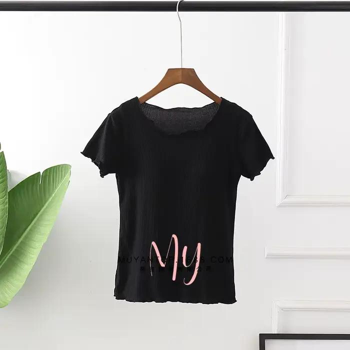 T-Shirt de nuit en coton à manches courtes et coussin de poitrine, pyjama d'été décontracté, une piè
