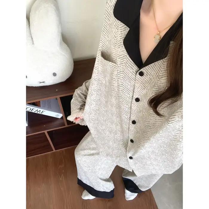Pyjama Premium pour femmes, ensemble pantalon et haut à manches longues, vêtements de détente amples