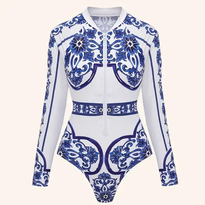 Femmes nouveau surf Sport maillot de bain manches longues une pièce maillot de bain maillots de bain