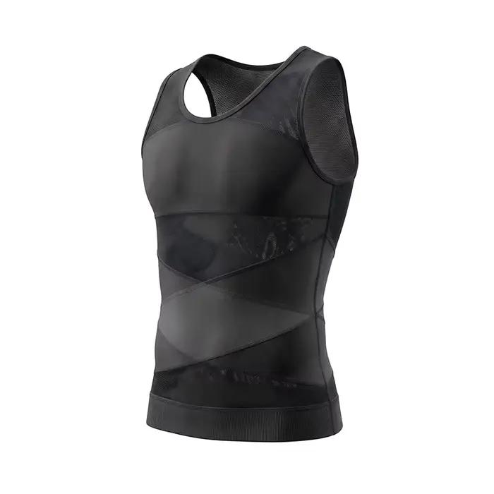 Gilet gainant invisible pour homme – Respirant, amincissant, contrôle abdominal, sous-vêtement intég