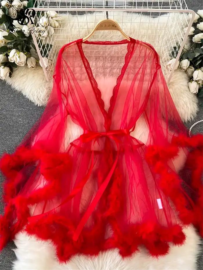 SINGREINY femme pure Shapewear Robes mode à manches longues en peluche épissé mince Lingerie femmes 