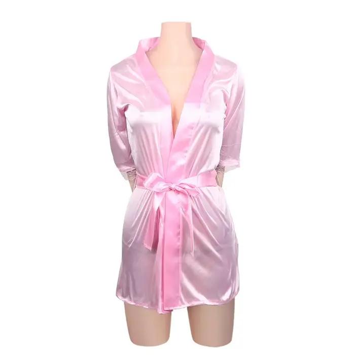 Robe de nuit en satin et dentelle, pyjama, lingerie, sous-vêtements