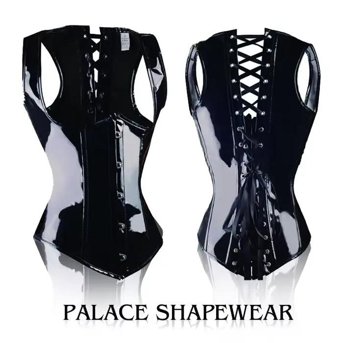 Corset de costume gothique sexy, Bustier Cincher basque, Faux cuir, Bustier en PVC, Shaper de batter