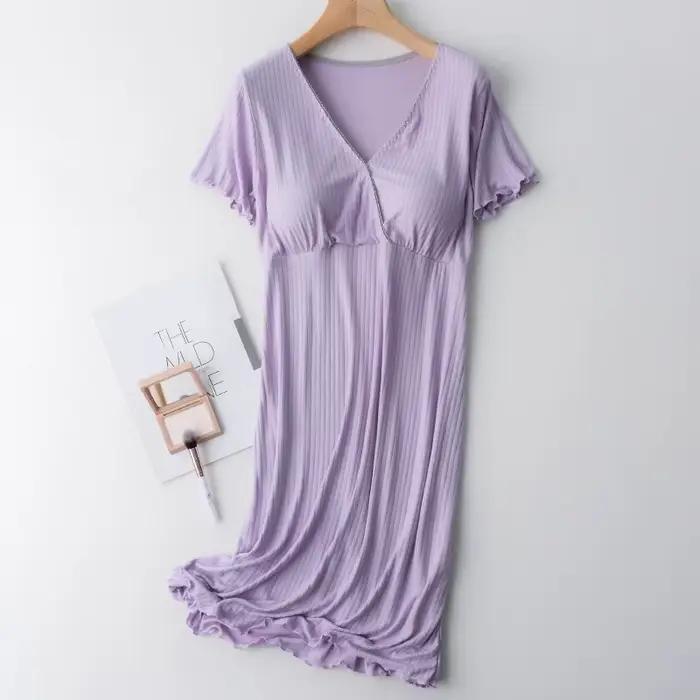 Vêtements de maternité modaux, chemises de nuit d'allaitement, vêtements de nuit d'allaitement, hôpi