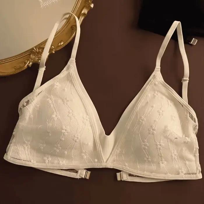Lingerie d'été en dentelle pour femmes, fine, grand buste, amincissante, courbée en dentelle, bonnet