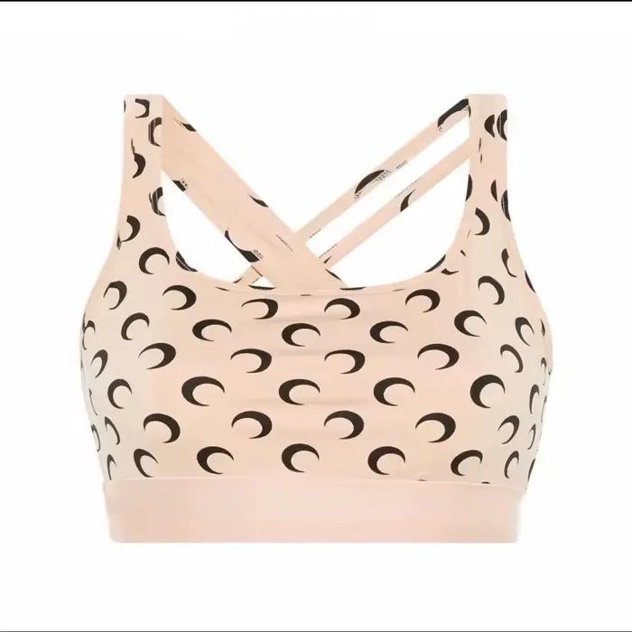 Soutien-gorge de sport dos nu croisé imprimé complet pour femmes, haut court Sexy taille haute, gile
