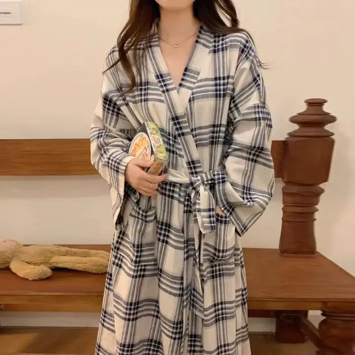 Nouvelle collection été : Robe de nuit imprimée élégante pour femme, style INS, pyjama ample pour fi