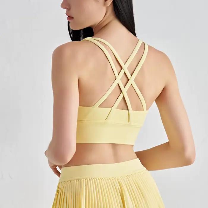 TRY TO BN Soutien-gorge de Yoga pour femmes, en Nylon, respirant, sous-vêtement, haut de Fitness, cr