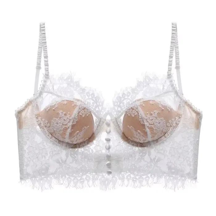 Soutien-gorge en dentelle ultra-mince pour femme, charmant soutien-gorge d'augmentation mammaire, pu