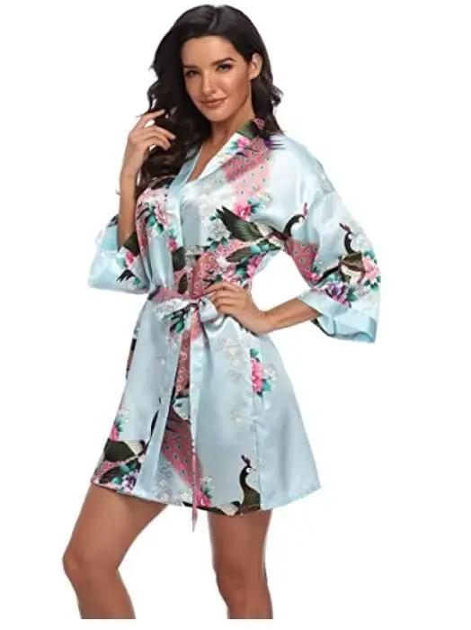 Robes en rayonne pour femmes, vêtements de nuit, vêtements d'intérieur à motifs floraux, lingerie in