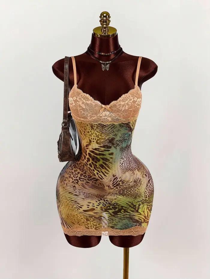 FAGADOER Robes moulantes sexy à imprimé floral et patchwork pour femmes, robe sans manches à bretell