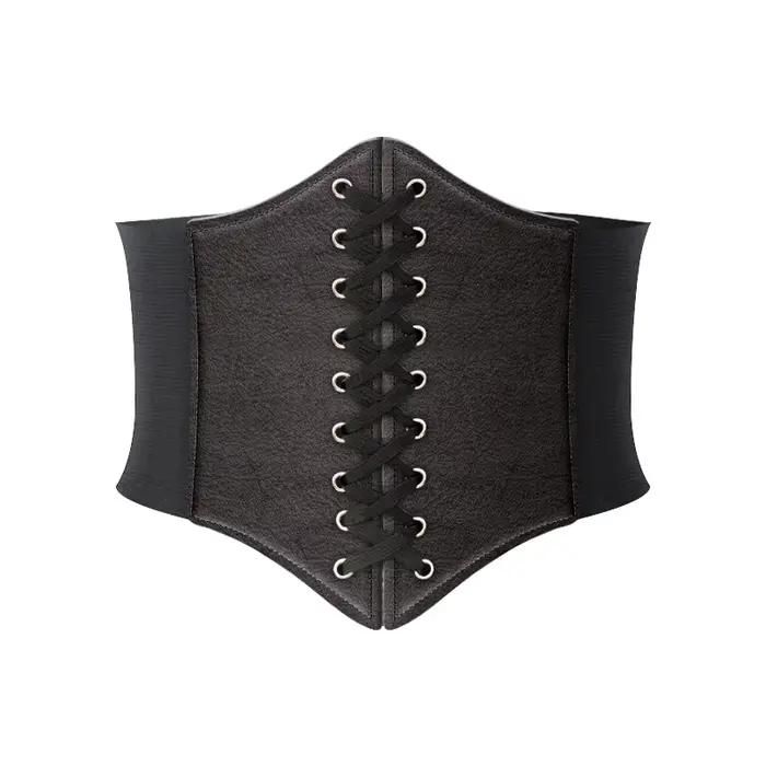 Mode femmes Corset large ceinture en cuir Pu minceur corps ceinture dames élastique taille haute cei