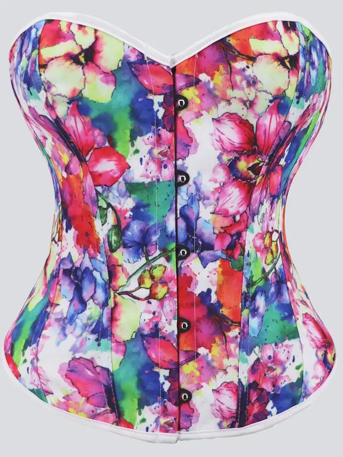 Corset camouflage en mousseline pour femme, bustier amincissant, à lacets, corselet gothique à balei
