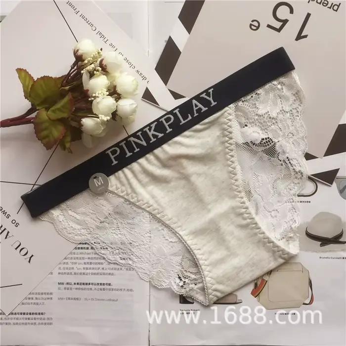 Culotte Sexy en Dentelle pour Femme, Sous-Vêtement Confortable, Taille Basse, Ajourée, Slip en Coton