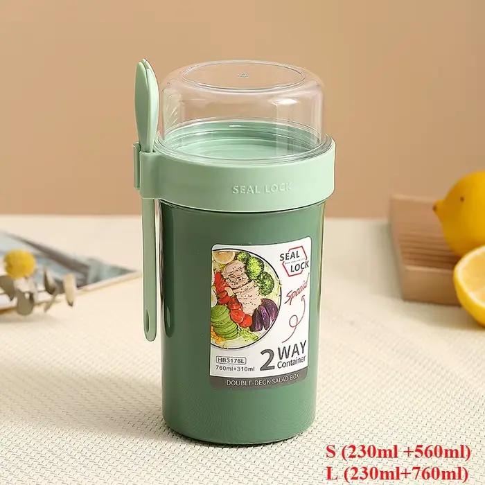 Boîte à déjeuner Bento pour salade, flocons d'avoine, petit déjeuner, Double tasse, céréales, noix, 