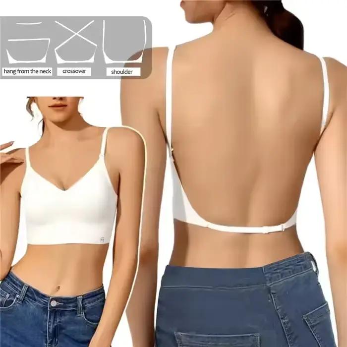 Soutien-gorge Invisible pour femmes, soutien-gorge plongeant en U profond, haut dos nu pour robes, L