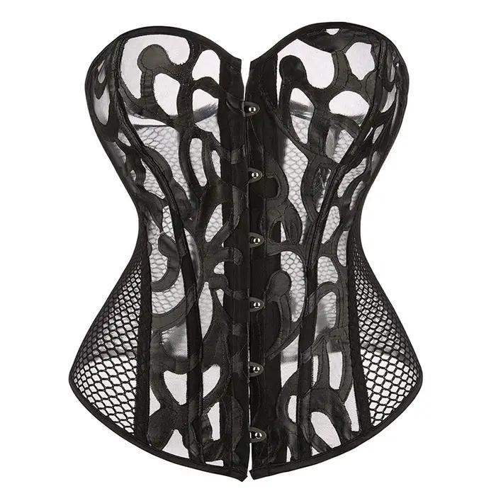 Bustier Sexy haut Corset gothique à lacets élastique désossé surbuste Corselet Steampunk gaine aminc