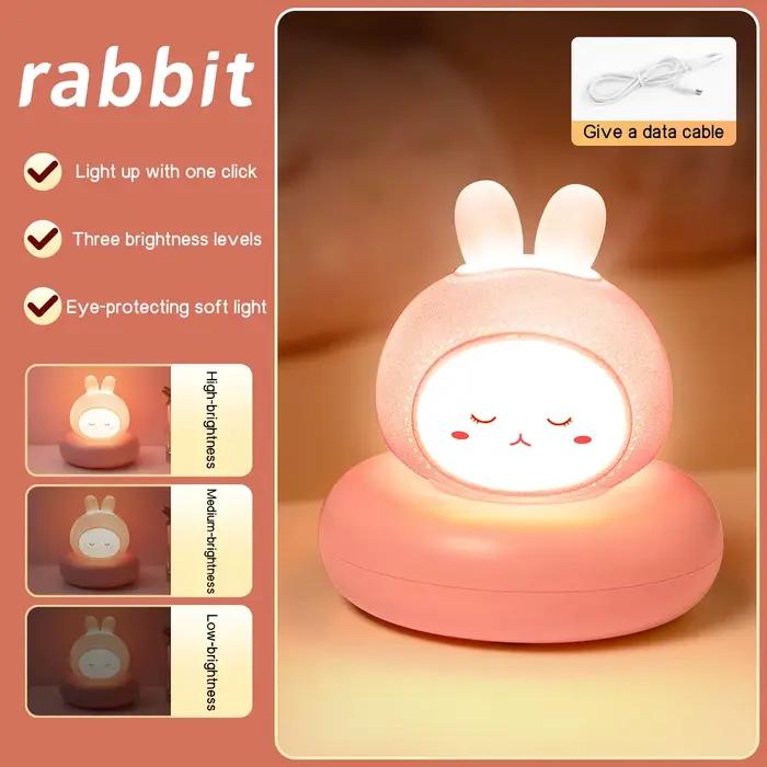 Veilleuse LED de dessin animé mignon, avec gradation multi-niveaux, commande tactile, lampe de cheve