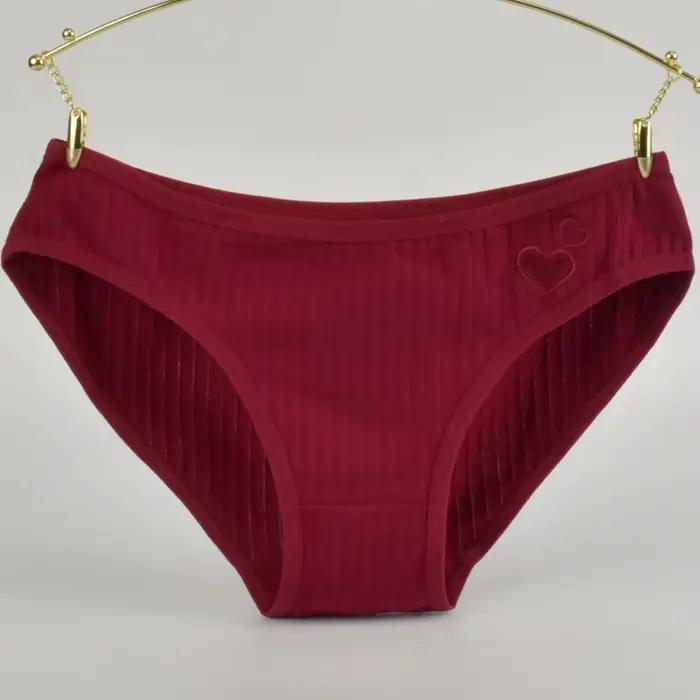 Sous-vêtements en pur coton culottes pour femmes coeur slips femme Triangle caleçon femme doux Panti