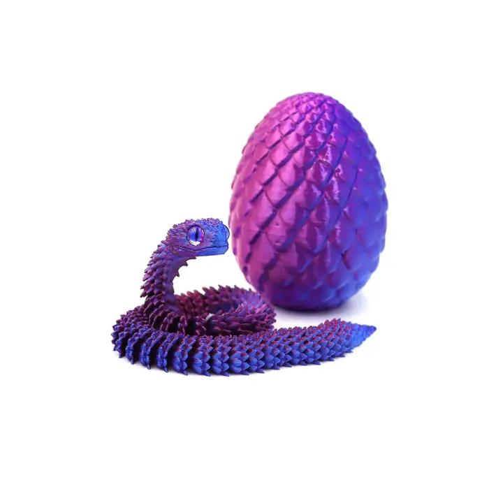 Oeuf de Dragon serpent imprimé en 3D, roman multi-articulation, cadeaux de pâques, décompression, jo