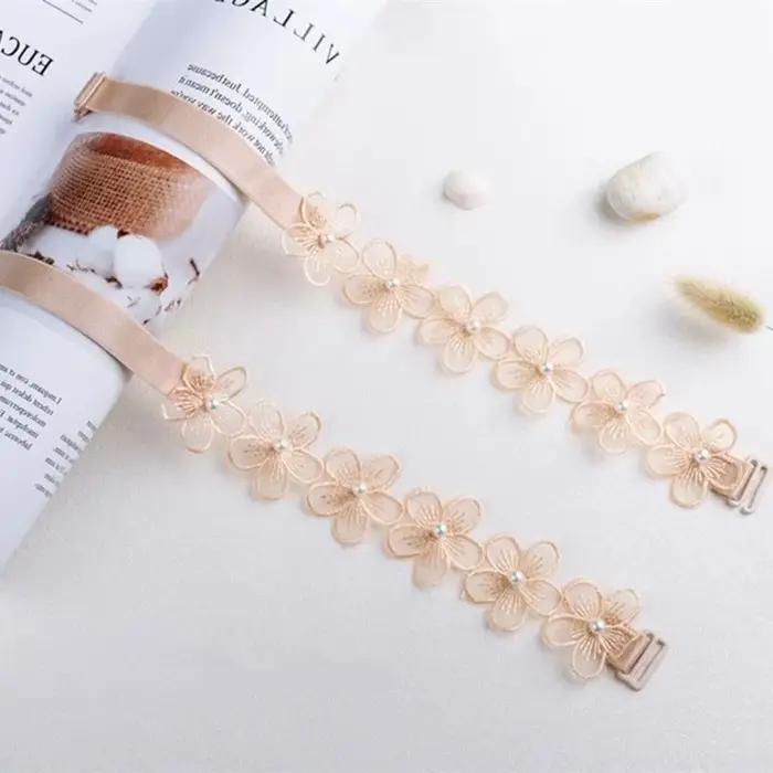 Sangles de soutien-gorge sexy antidérapantes en dentelle, élastiques et réglables, en forme de papil