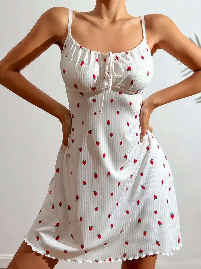 Vêtements de nuit pour femmes, chemise de nuit Sexy, imprimé cœur, col licou, pyjama, Mini robe déco
