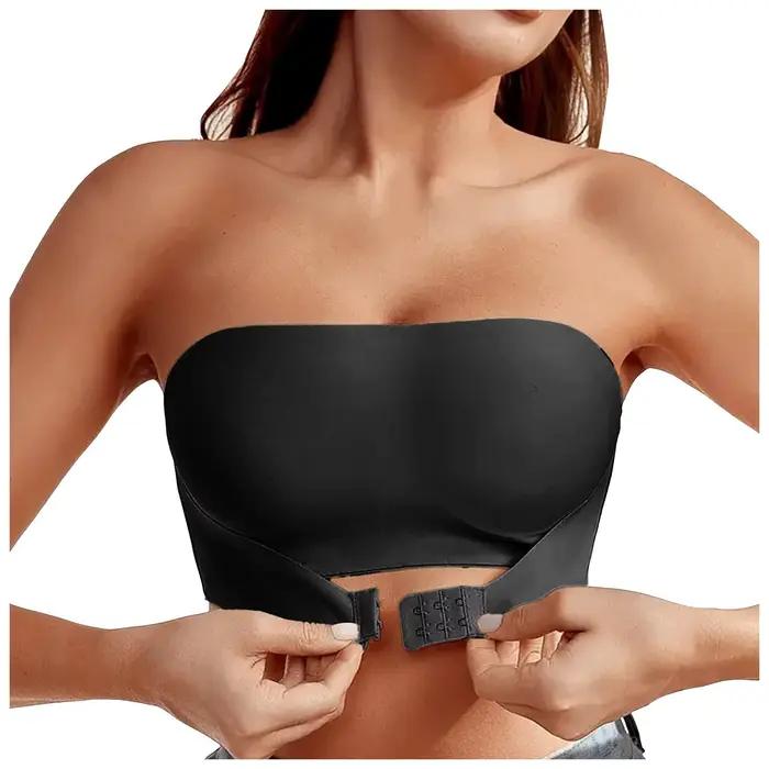 Soutien-gorge sans bretelles pour femmes, Sexy, sans couture, sans rembourrage, bouton avant, confor