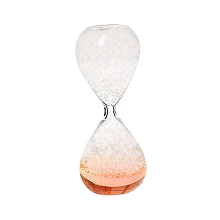 Sablier à bulles chantant pour enfants, artisanat fait à la main, liquide en verre, minuterie de mou
