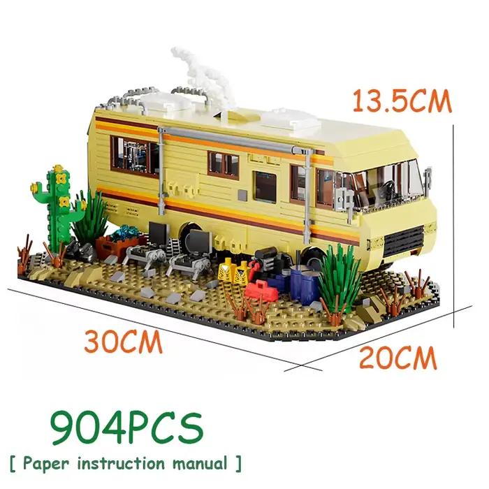 Blocs de construction de modèles de voitures, bus et camping-cars d'aventure, inspirés de la série B