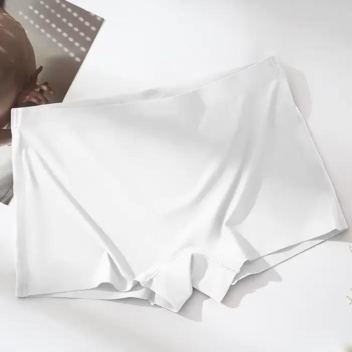 Boxer en soie pour femmes, culotte solide, Lingerie féminine, sous-vêtements doux pour dames, pantal