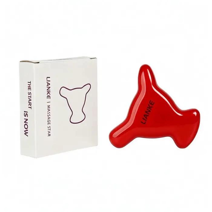 Outil de massage compact en fonte en forme de tête de taureau pour la thérapie corporelle, jaune et 