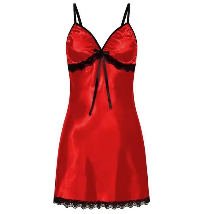 Femmes vêtements de nuit sexy soie Satin vêtements de nuit robe sans manches pyjamas chemise de nuit
