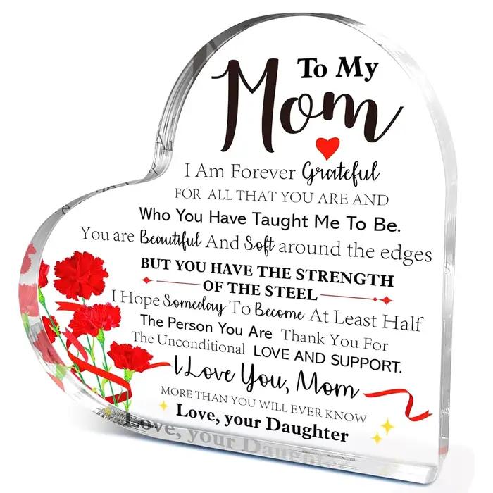 Cadeau maman de fille, cadeau pour maman Noël Anniversaire Fête des Mères, Maman Je t'aime maman plu