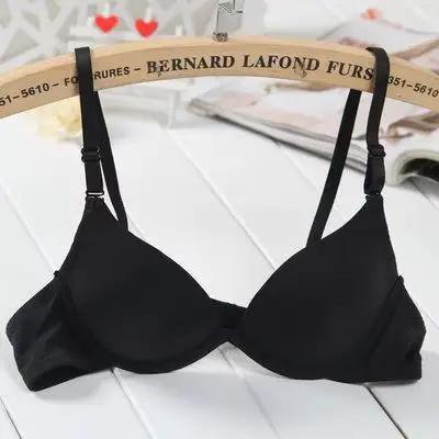 Soutien-gorge noir à armatures pour femmes, soutien-gorge push up, coupe fine, petite poitrine, bell