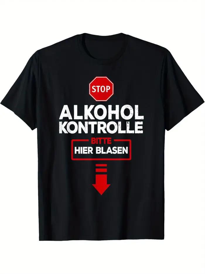 T-shirt drôle pour hommes avec motif 'Test d'alcool : Veuillez souffler' - T-shirt rétro pour hommes