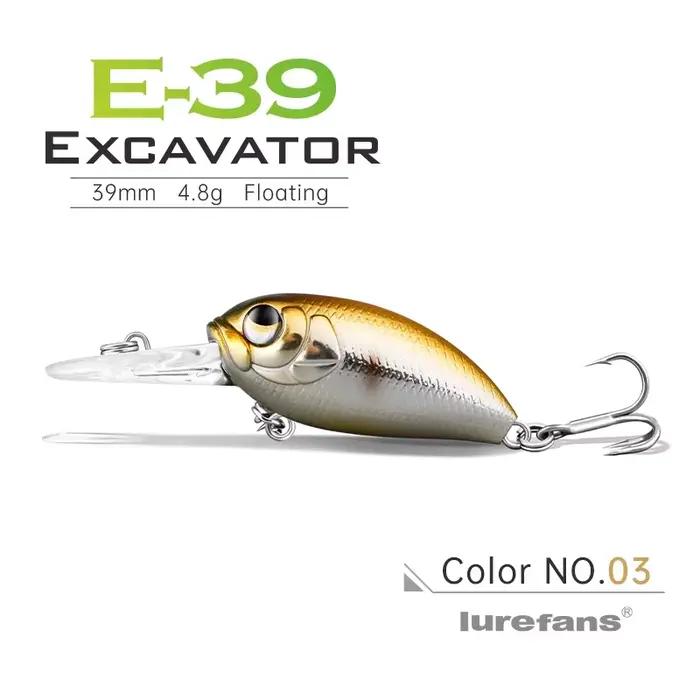 2025 nouveau Lurefans E-39 flottant manivelle appât méné leurre de pêche 39mm/4.8g profondeur 1.5-2.