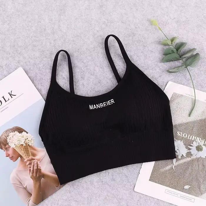 Nouveau soutien-gorge de sport pour femmes, crop top sexy pour la gym, sous-vêtements en coton doux 
