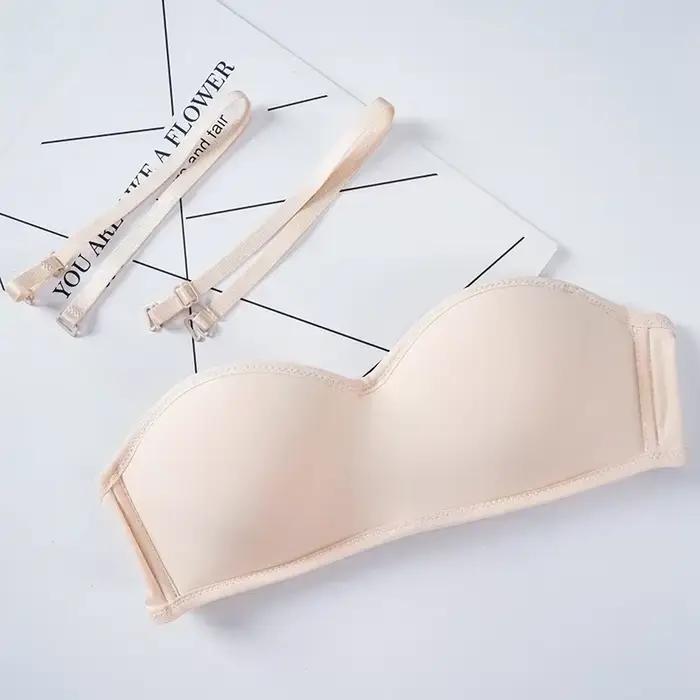 Soutien-gorge invisible sans bretelles pour femme, bralette, bonnet 1/2, sous-vêtements, sans coutur